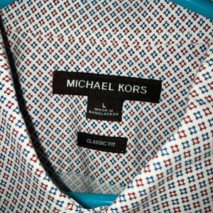 Michael Kors dress shirt , size L , white with red &blue